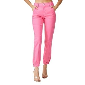 Pink High Rise Jogger Jeans
